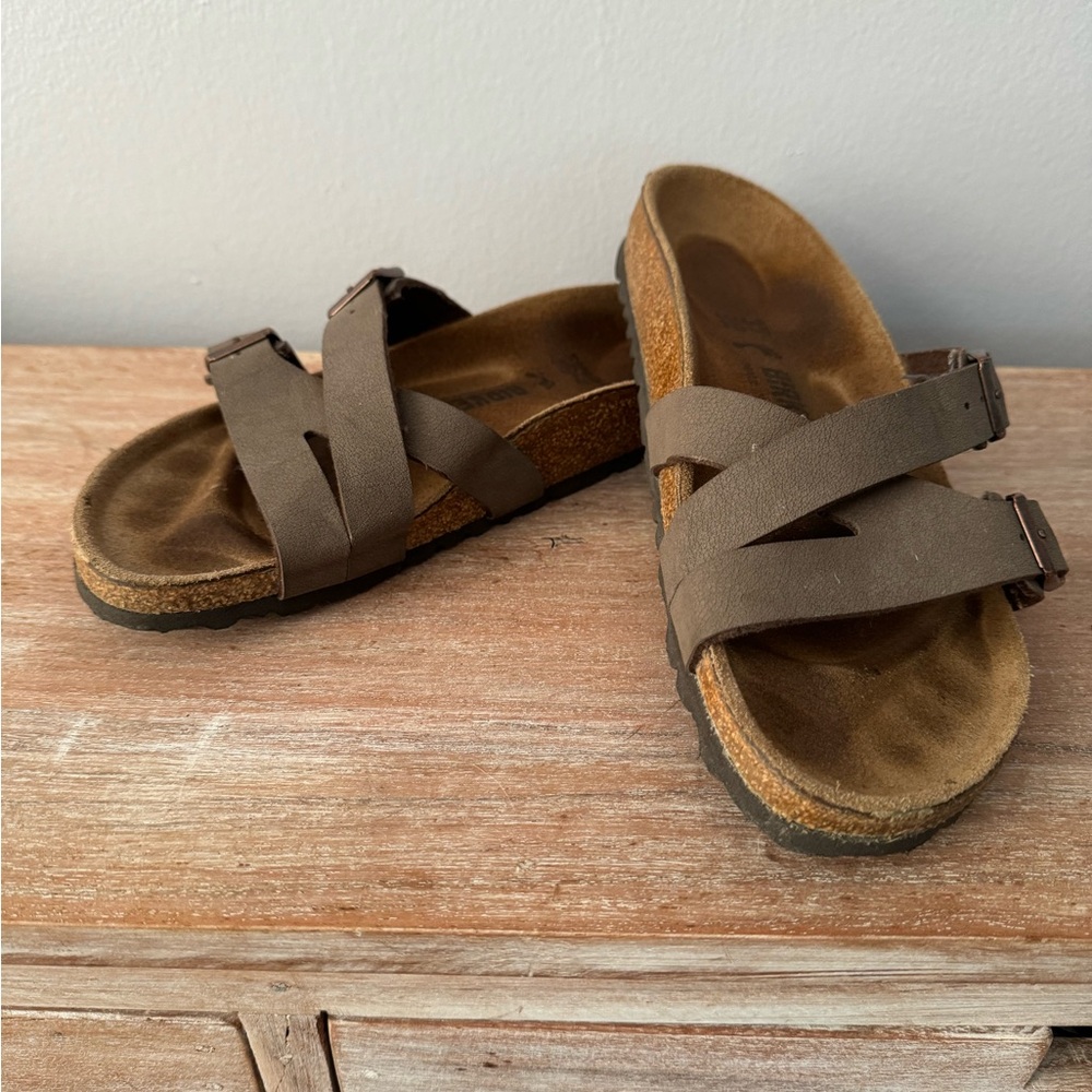 Taupe Cross-Strap Birkenstock